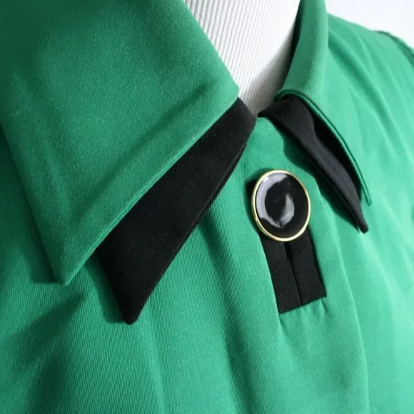 Vintage 80's R. B. Design Group Lime Green Poly Microfiber Midi Dress SZ 8 EUC - Picture 5 of 12